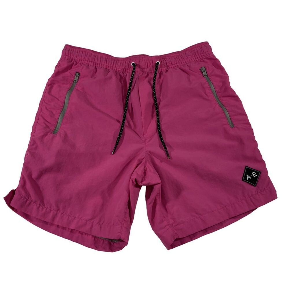 American Eagle All Day Shorts Mens S Pink Gray Bermuda Athleisure Mesh